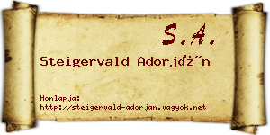 Steigervald Adorján névjegykártya